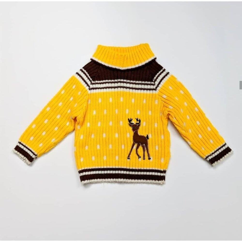 Vintage A Little Angel Deer Turtleneck Sweater Sz 18-24m